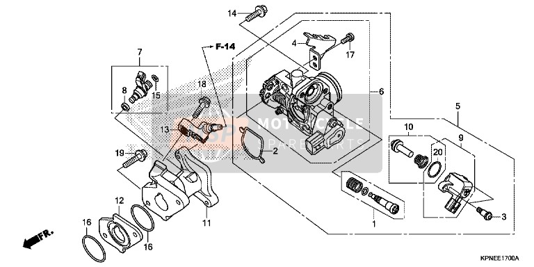 Honda GLR1251WH 2017 Throttle Body for a 2017 Honda GLR1251WH